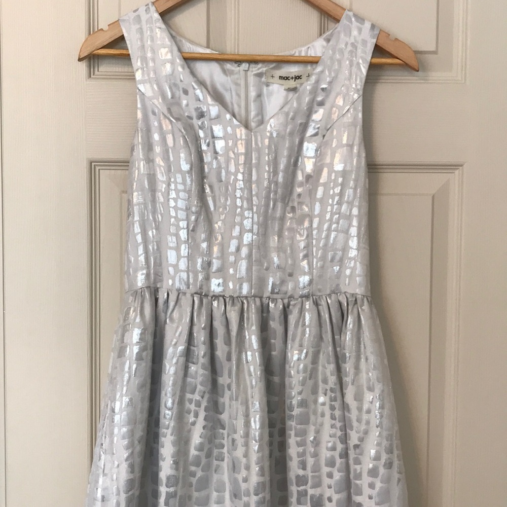 mac+jack White & Silver Fit & Flare Lined Dress